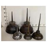 5 Vintage Thumb Pump Oilers