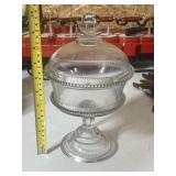 Early American Pattern Glass Covered Compote
