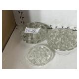 3 Glass Flower Frogs