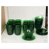 Forrest Green Sandwich Depression Glass