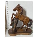 Wood Carved Horse Statue