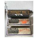 3 Vintage Collectible Hohner Harmonicas