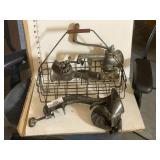 Wire Oil Bottle Carrier & Primitive Collectibles