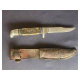 Vintage Western Stainless Steel Knife with Pouch