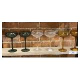 Six Stemmed Glasses