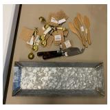 Galvanized Pan with Collectibles