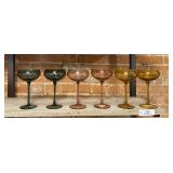Six Stemmed Glasses