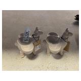 Two Stoneware Llama Statues
