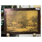 Vintage Currier & Ives Gold Foil Art Print