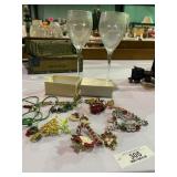 Vintage Ornaments & Champagne Flutes