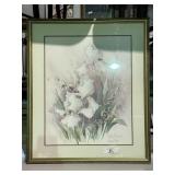 Signed Floral Watercolor Print