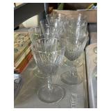 7 Crystal Starburst Wine Glasses