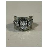 Sterling Silver White Sapphire Ring