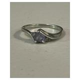 Sterling Silver Heart Solitaire Ring
