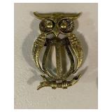Large Vintage Owl Brooch