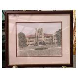 Framed Pen & Ink of University of Evansville