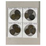 12 Indian Head Pennies