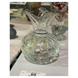 Vintage Fenton Clear Ruffled Vase