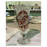 Large Byrdes Crystal Vase