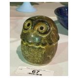 Olive Green Ceramic Japanese Owl