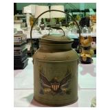 Vintage Metal Lidded Milk Can