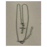 White Sapphire Cross Necklace