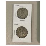 2 Walking Liberty Half Dollars