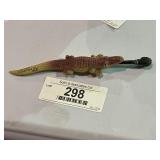 Vintage Celluloid Souvenir Alligator Pencil Holder