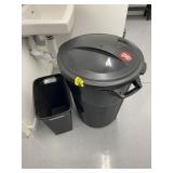 32-Gallon Trash Can And Small Trash Can