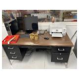 Metal Desk And Contents