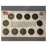 Set of US Wartime Silver Nickels