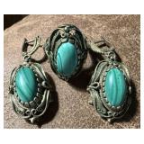 Vintage Malachite Jewelry Set
