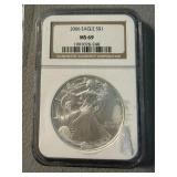 MS 69 2006 ASE $1 Dollar Silver Coin