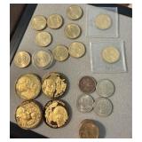 25 $1 Coins & 4 Presidential Tokens