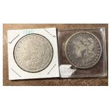 2 1880 Morgan Silver Dollars