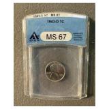MS 67 1943-D Lincoln Steel Cent