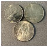 Maui Trade Dollar & 2 Foreign Coins