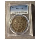 VF30 1890-CC Morgan Silver Dollar
