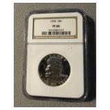 PF 68 1958 Franklin Silver Half Dollar