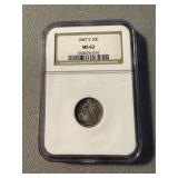 MS62 1887 S Seated Liberty Silver Dime