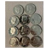 11 1976-S Kennedy Proof Half Dollars