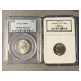 2 Graded Omaha Bank Hoard Coins