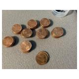 42 AU Lincoln Memorial Pennies