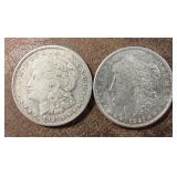2 1921 Morgan Silver Dollars