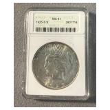 MS61 1925-S Silver Peace Dollar