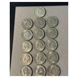 16 Kennedy Half Dollars