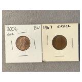 3 Collectible US Pennies; Error Coins?