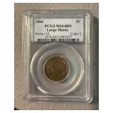 MS64BN 1864 Two Cent Piece