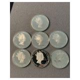 7 1985 British Virgin Island Proof Coins
