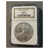 MS 69 2007 W ASE $1 Dollar Coin